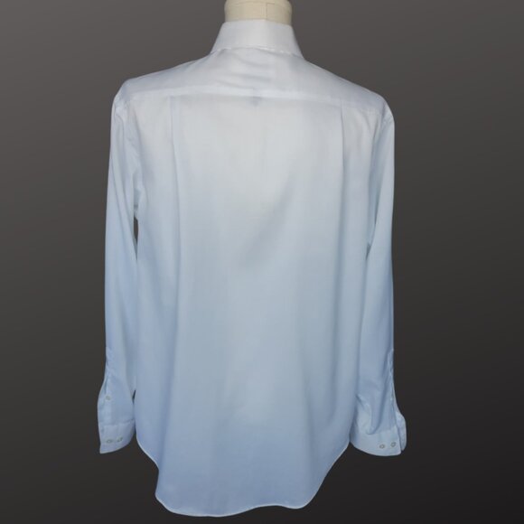 Calvin Klein SZ 16 Slim Fit  Non Iron White Button Up Dress Shirt - Picture 2 of 12